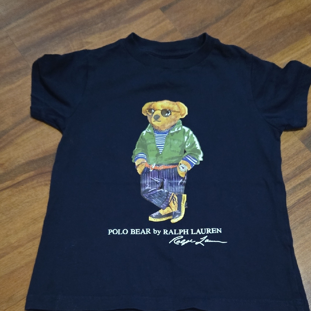 Ralph Lauren Blue Short Sleeve Tee Casual Wear Polo Bear Size 4 GREAT CONDITION